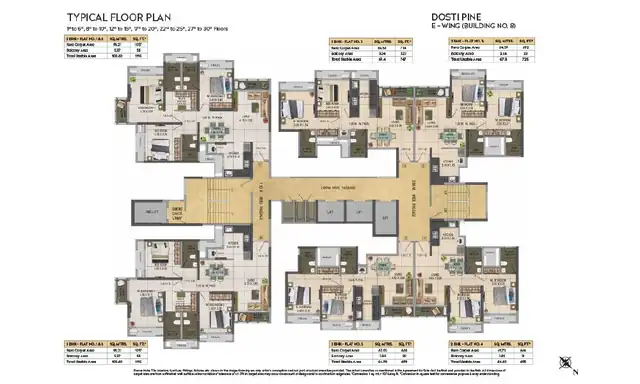 Dosti Pine floor plan 9 (blurred preview)