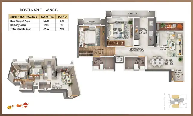 Dosti Maple floor plan 9 (blurred preview)