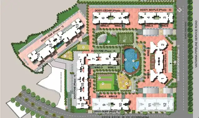 Dosti Willow floor plan 1 (blurred preview)