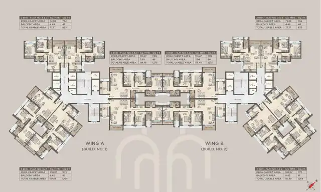 Dosti Willow floor plan 3 (blurred preview)